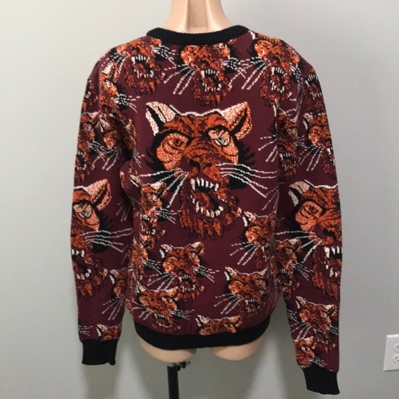 Jake Austin Tiger Print Sweater Orange Black Zoo - Picture 4 of 5